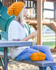 crochet Puff Stitch Slouch hat, oversized beanie, slouch hat, orange slouchy beanie