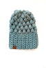 Crochet Puff Stitch Slouch Hat | Succulent Blue
