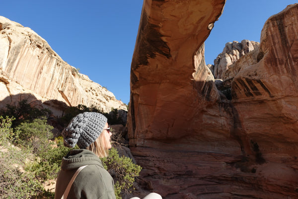 Crochet Slouch Hat | Slate Grey Slouchy Beanie - Hats from b.e.happe 