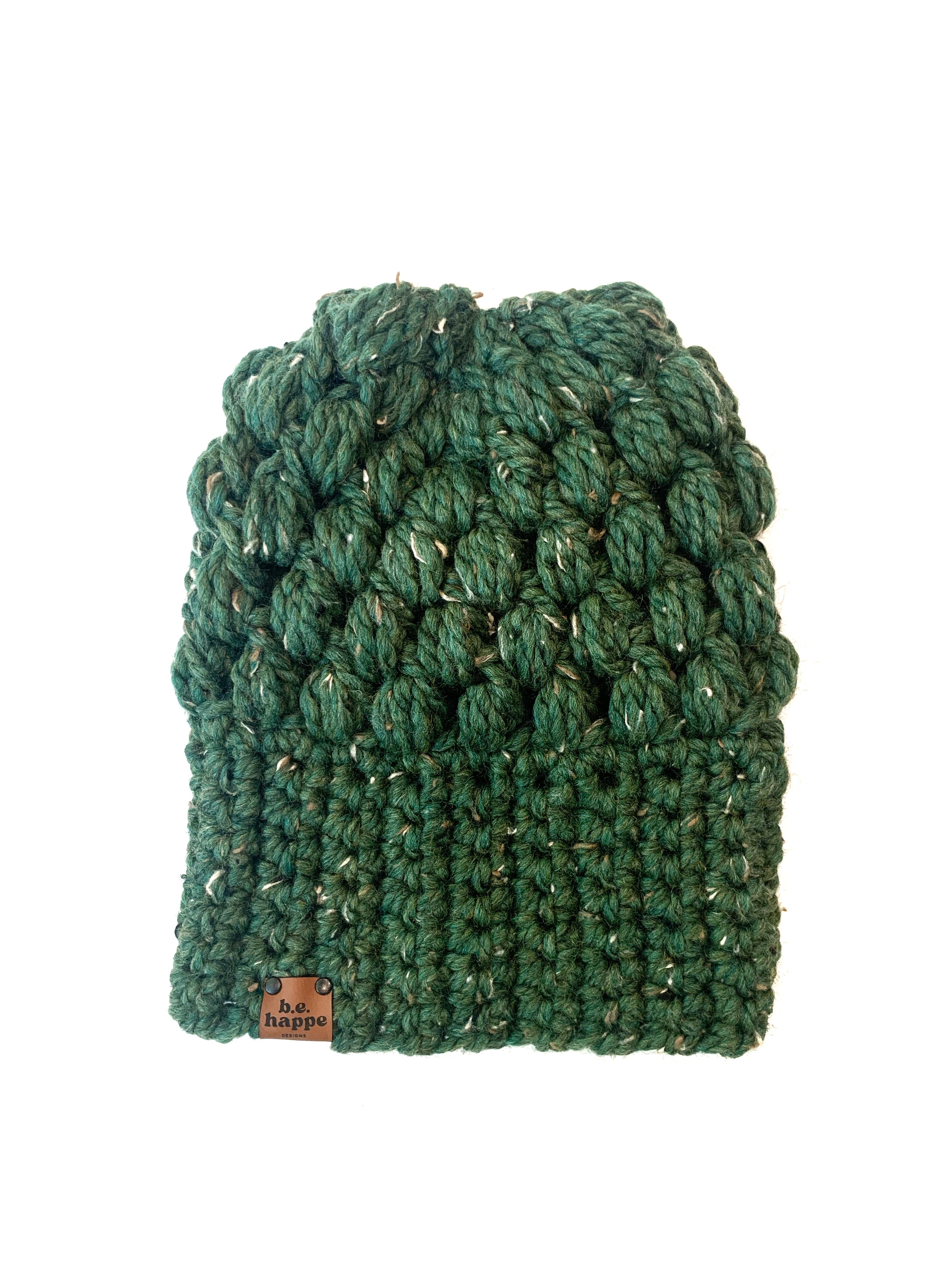Crochet Slouch Hat | Green Slouchy Beanie - Adult from b.e.happe 