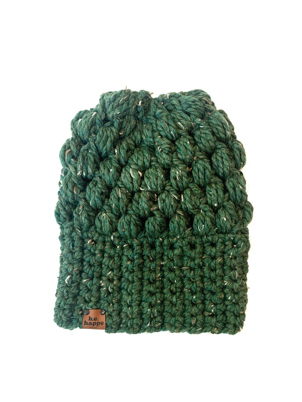 Crochet Slouch Hat | Green Slouchy Beanie - Adult from b.e.happe 