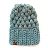 Mommy + Me Blue Knit Heart Pom Hat Set - b.e.happe