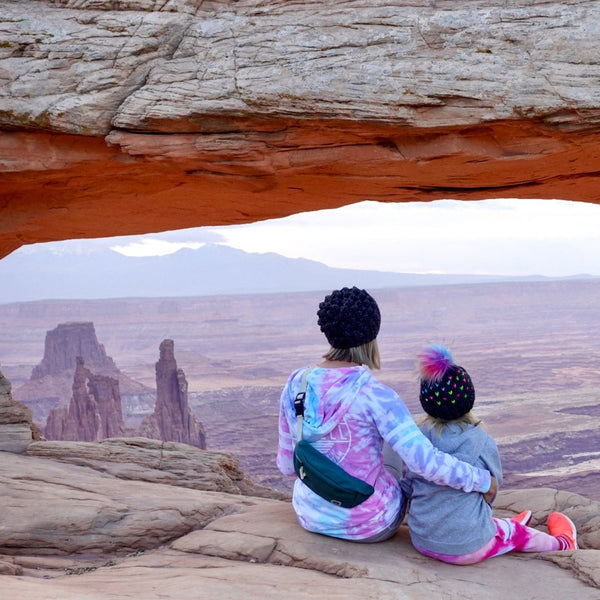Mommy + Me Charcoal Rainbow Hat Set - b.e.happe