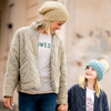 Mommy + Me Blue and Tan Hat Set -  from b.e.happe 