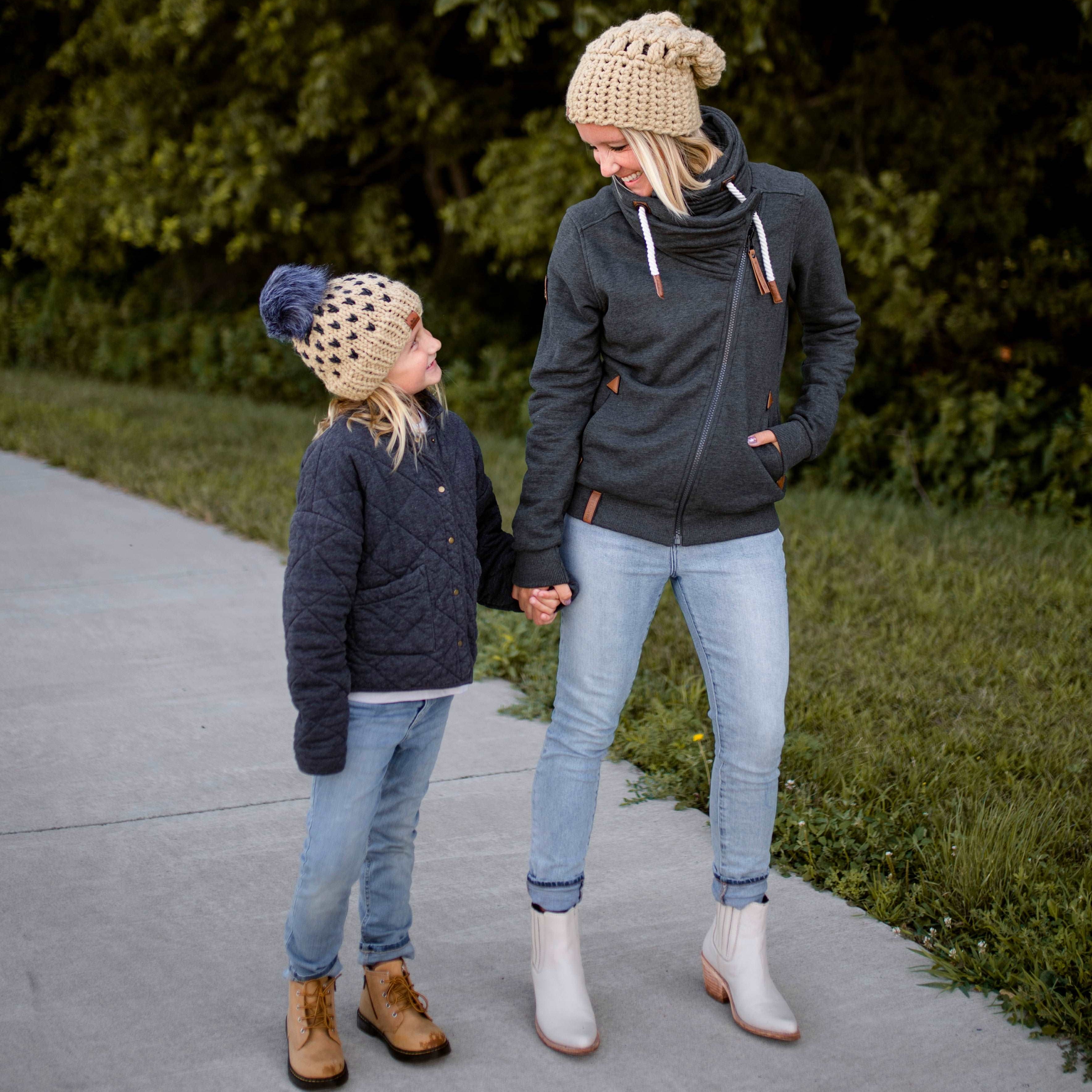 Mommy + Me Happe Hearts | Peanut + Charcoal -  from b.e.happe 
