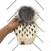 Toddler Knit Pom Hat | Gray Heart Beanie - b.e.happe
