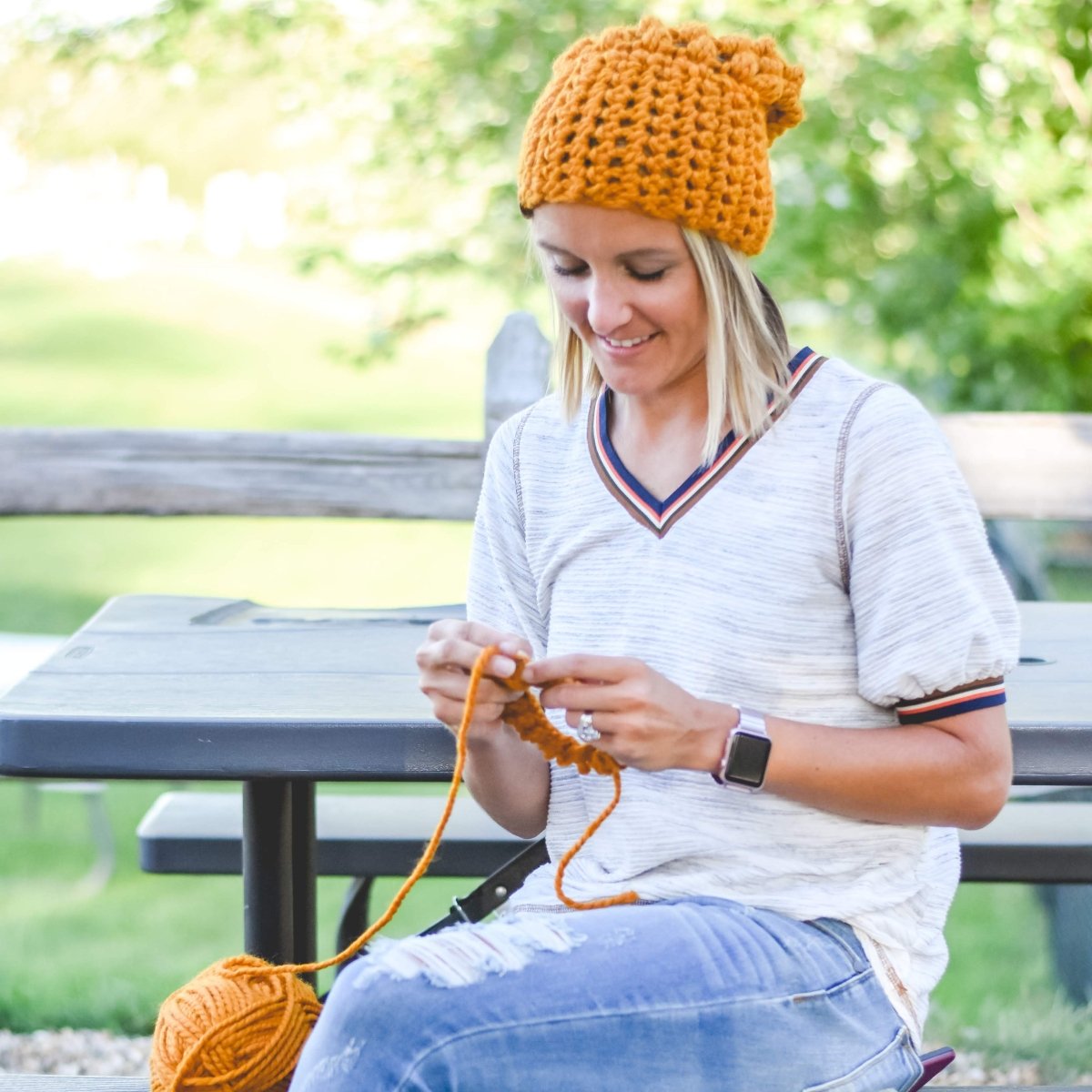 Women's Slouch Hat | Butterscotch Slouchy Beanie - b.e.happe