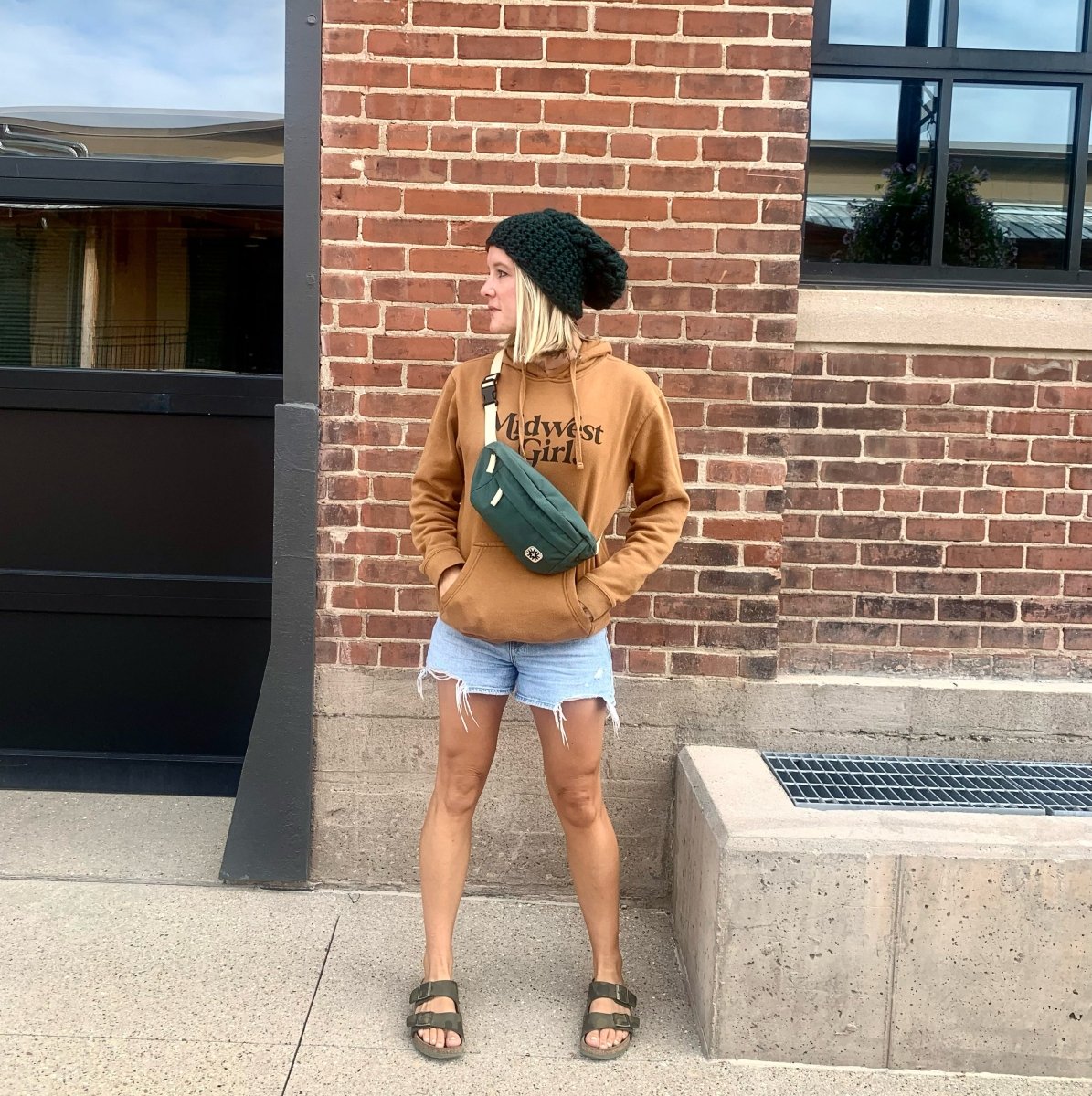 Women's Slouch Hat | Dark Green Slouchy Beanie - b.e.happe