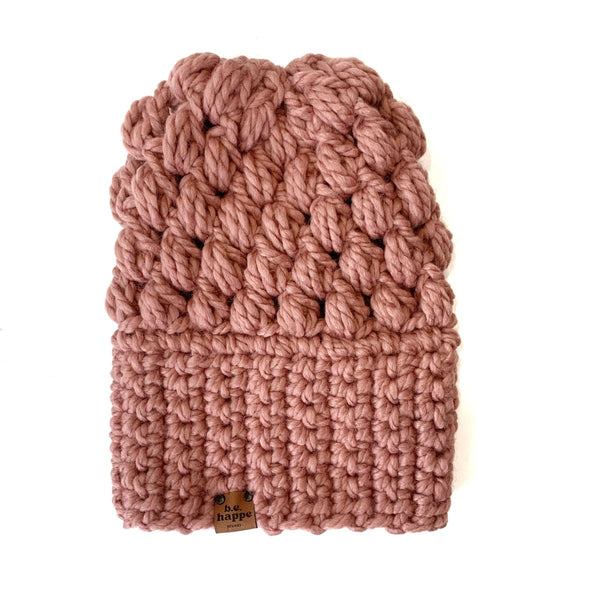 Women's Slouch Hat | Dusty Pink Slouchy Beanie - b.e.happe