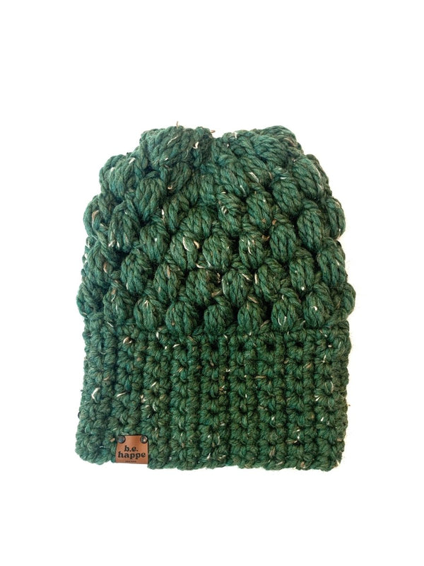 Women's Slouch Hat | Green Slouchy Beanie - b.e.happe