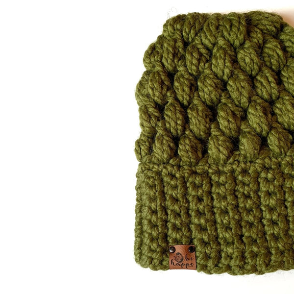 Women's Slouch Hat | Green Slouchy Beanie - b.e.happe