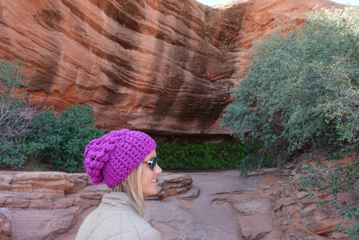 Women's Slouch Hat | Lollipop Purple Slouchy Beanie - b.e.happe