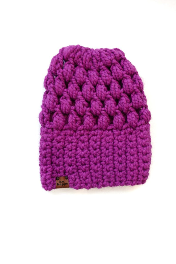Women's Slouch Hat | Lollipop Purple Slouchy Beanie - b.e.happe