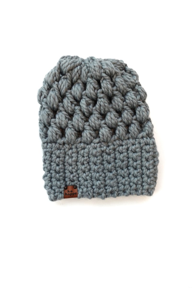 Women's Slouch Hat | Slate Grey Slouchy Beanie - b.e.happe
