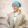 Women's Slouch Hat | Succulent Blue Slouchy Beanie - b.e.happe