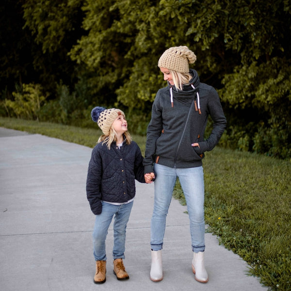 Women's Slouch Hat | Tan Slouchy Beanie - b.e.happe